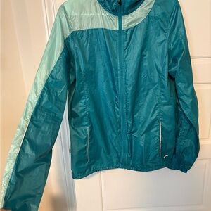 Brooks shelter technology Women's Teal and Light Blue running wind breaker